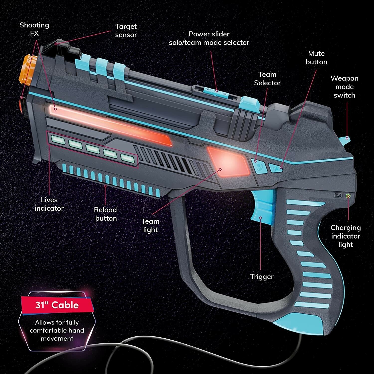 Mini Laser Étiquette 2 Lecteur Combat Jouet Armes Enfants Anniversaire Den  Gift