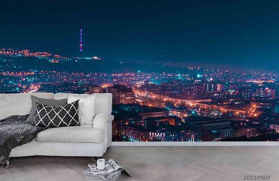 3D Sky City Night Scene Wall Murals Wallpaper Murals Wall Sticker