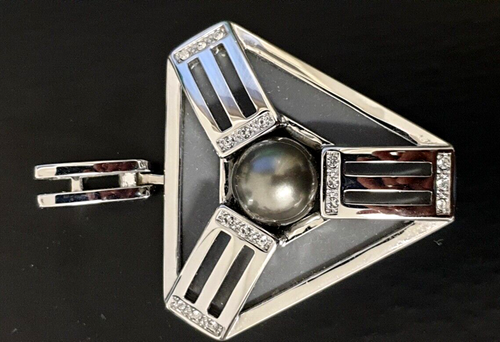Großer Pierre Lang Anhänger RH/Rhodium graue Perle/Zirkonia - Neu/ungetragen - Bild 2 von 8