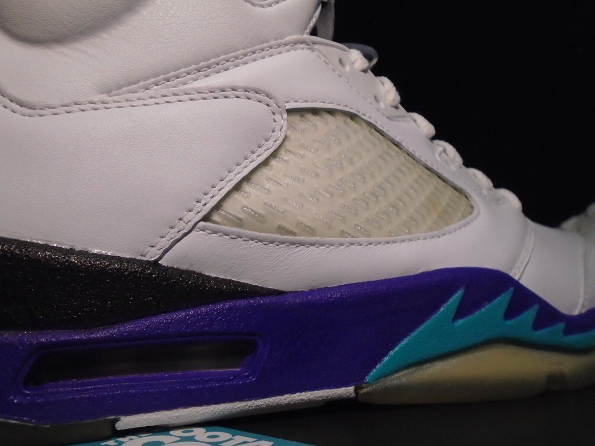 NIKE AIR JORDAN V 5 RETRO LS WHITE EMERALD GREEN GRAPE NIKE AIR JORDAN V 5 RETRO LS WHITE EMERALD GREEN GRAPE