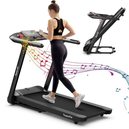 Folding Treadmill Portable Electric Walking Running Machine LED Screen -UK - 第 1/10 張圖片