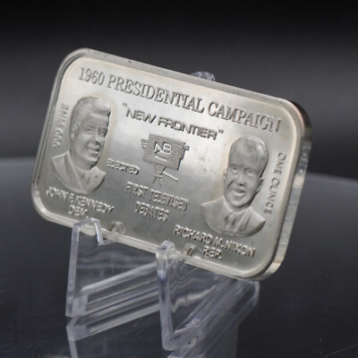 銀のプレート 1960 John F Kennedy Richard Nixon TV debate 1oz 999 FINE Silver
