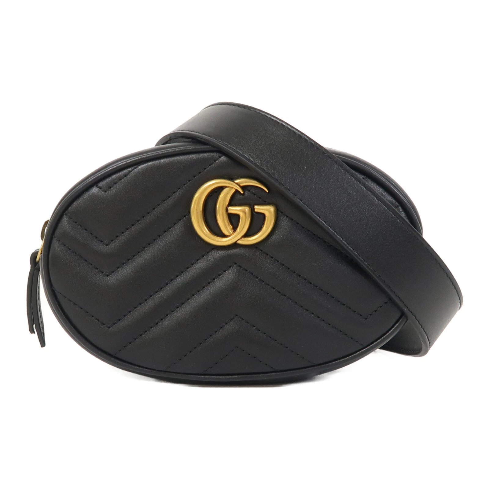 Sac taille GUCCI GG GHW 476434 cuir de veau noir