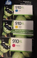 3 - HP 910XL Cyan Yellow Magenta Ink Cartridges - 2024