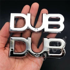 2x 3D DUB Car Trunk Rear Fender Emblem Badge  Sticker Universal Edition.