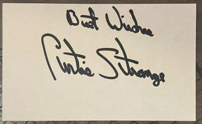 CURTIS STRANGE SIGNED 3''X5'' INDEX CARD AND ENVELOPE INSCRIBED BEST WISHES