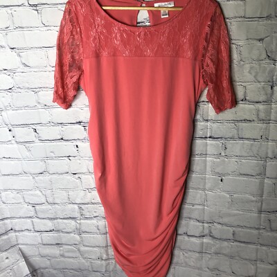 knee length dresses for ladies Pinkblush Black Shimmer Mesh Long Sleeve Ruched Maternity Midi Dress Large main image 0