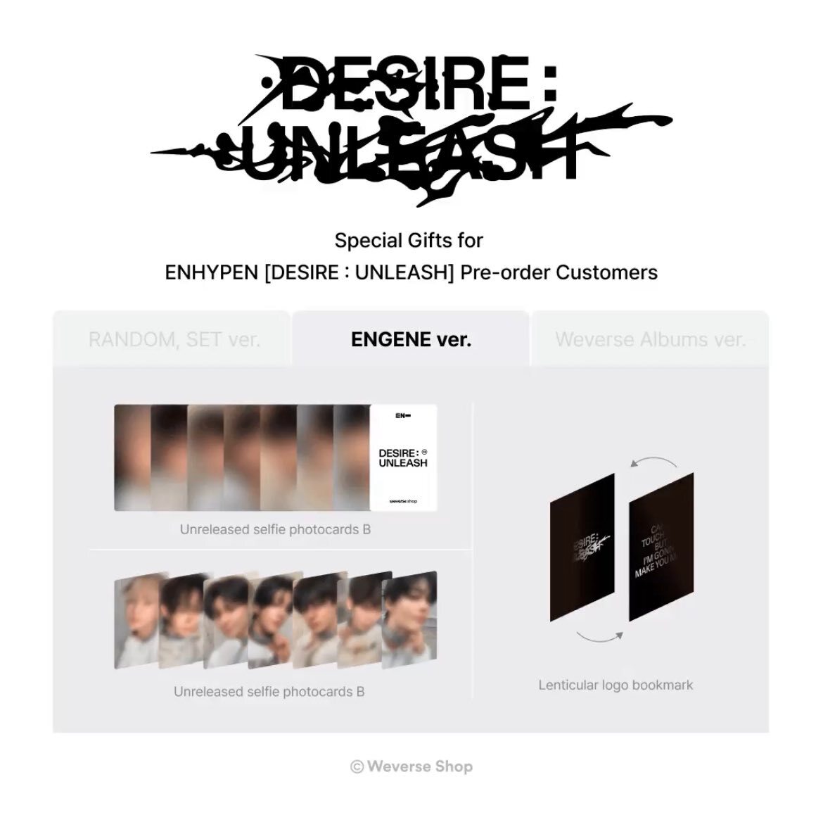 ENHYPEN x DESIRE:UNLEASH ALL WEB POB PHOTOCARD OFFICIAL