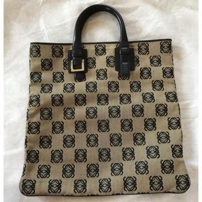 Loewe Handbag Anagram Tote Bag Beige X Black H32 x W30 x D2 cm