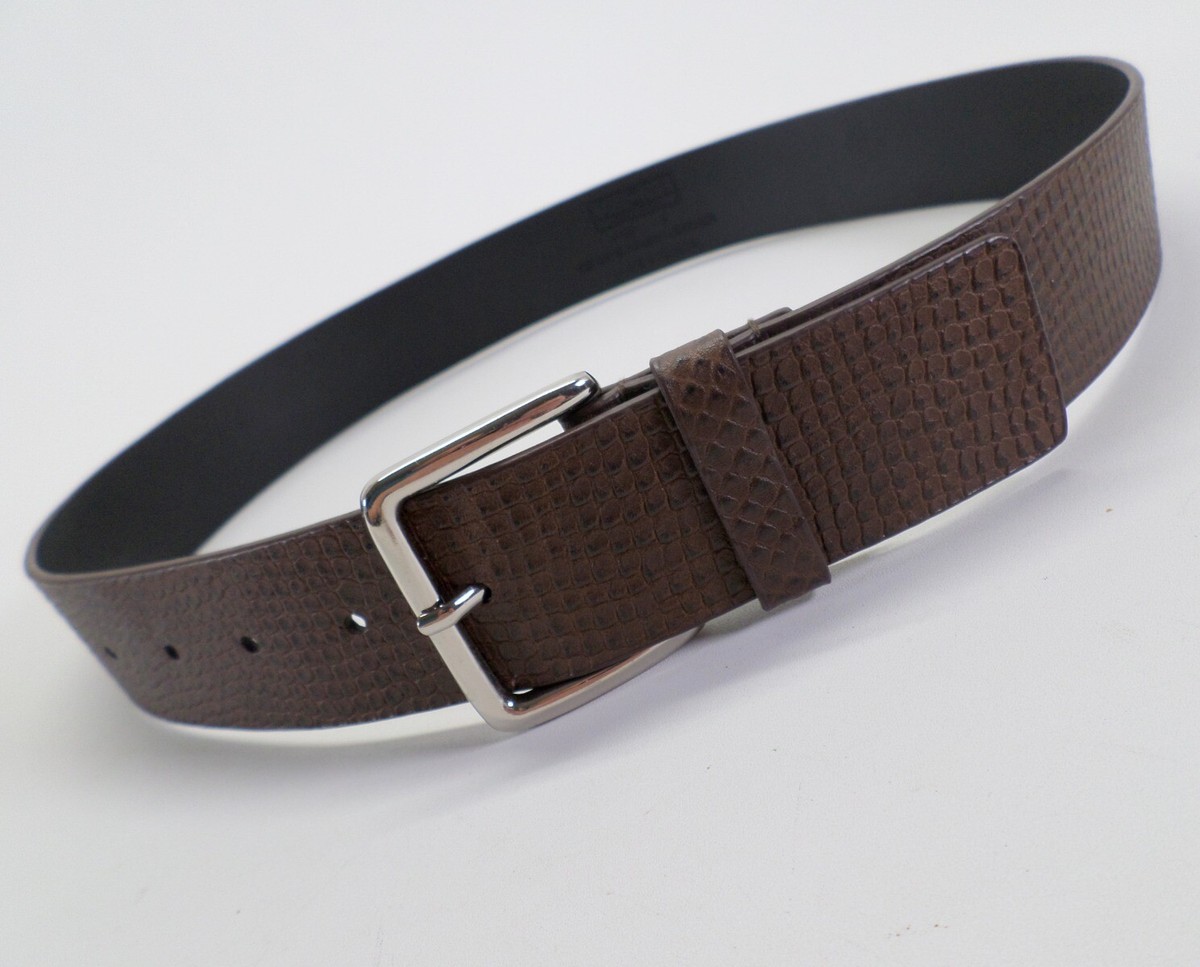 WCM New York Belt 30 S Alligator Croc Print Italian Leather 