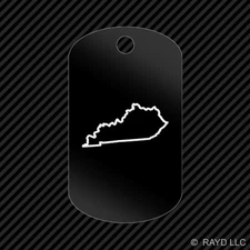 Kentucky Outline Keychain GI dog tag engraved many colors  KY
