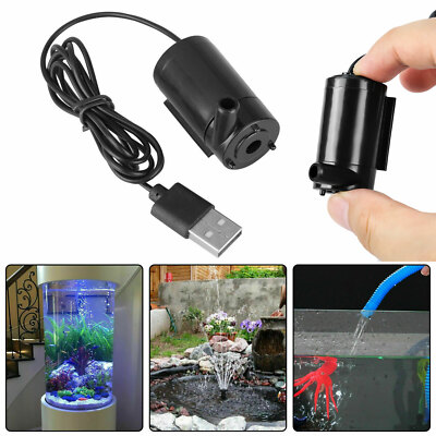 #ad Water Pump Mini Mute Submersible USB 5V 1M Cable Garden Fountain Tool Fish Tank $6.75
