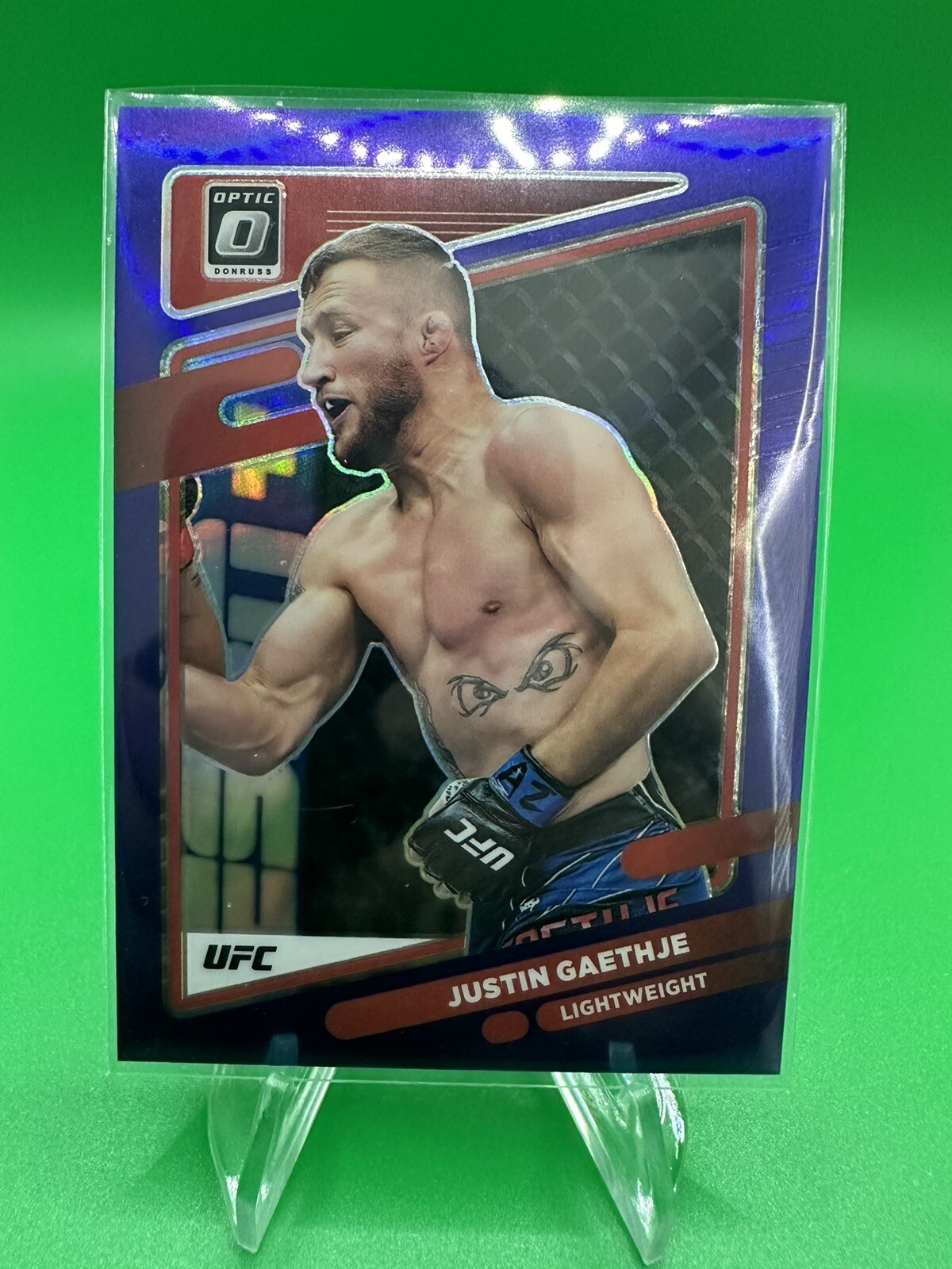 2022 DonRuss Optic UFC Justin Gaethje #98 - Purple Parallel