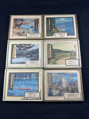 Vintage Advertising Thermometer Chambersburg Dairy Products Framed lot of 6