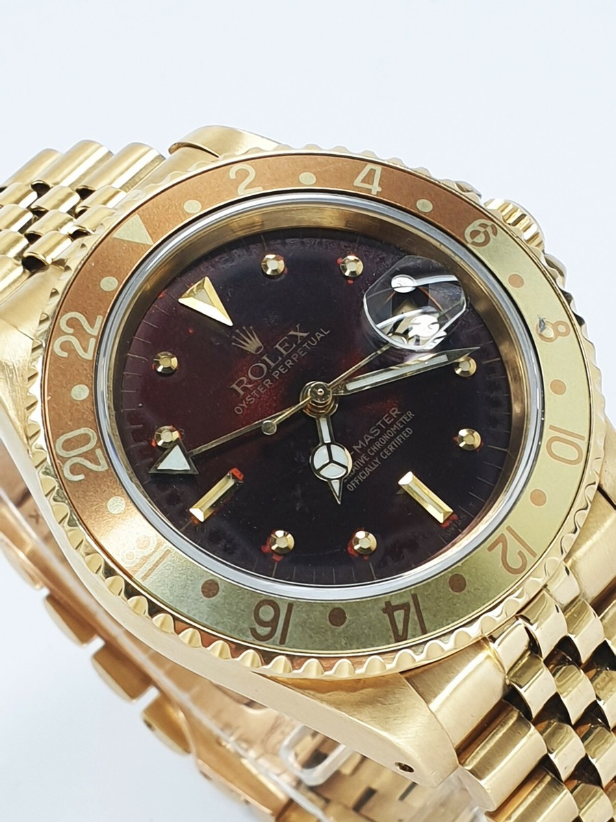 Rolex GMT-Master 18k GG Ref 16758 mit Tropic Nipple Dial und