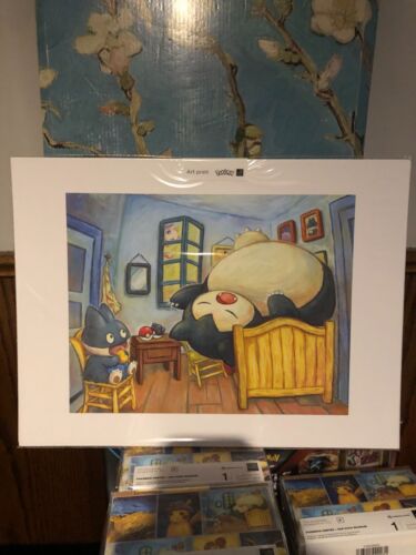 Pokémon x Van Gogh Museum Shop Snorlax 30 X 40 CM Print SEALED - Picture 1 of 2