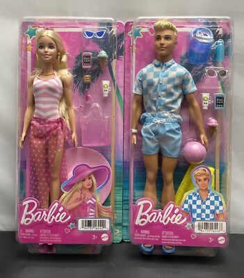 New Set Of Barbie Malibu Ken Doll In Swimsuits and Beach