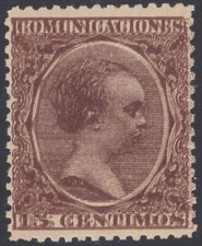 Spanien Varietät 219ed 1889/1899 Pelón Doppelte Druck 250€