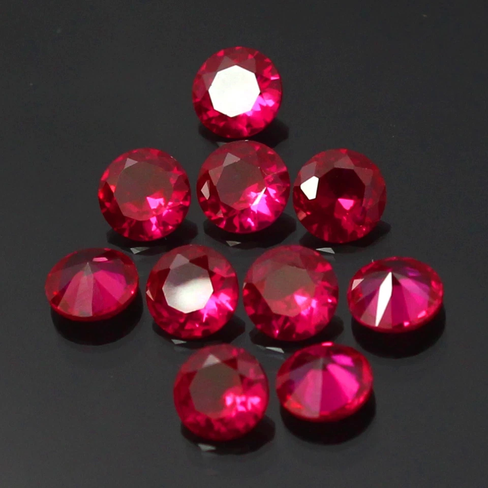 Awesome ! 5.00 mm Round Brilliant Fancy Color VS1 Red 10 Pcs Loose Diamond - Image 3 of 4