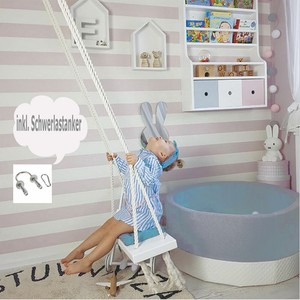 Kinderzimmer Indoor Schaukel Aus Holz Weiss Blau Fur Kinder Und Kleinkinder Ebay