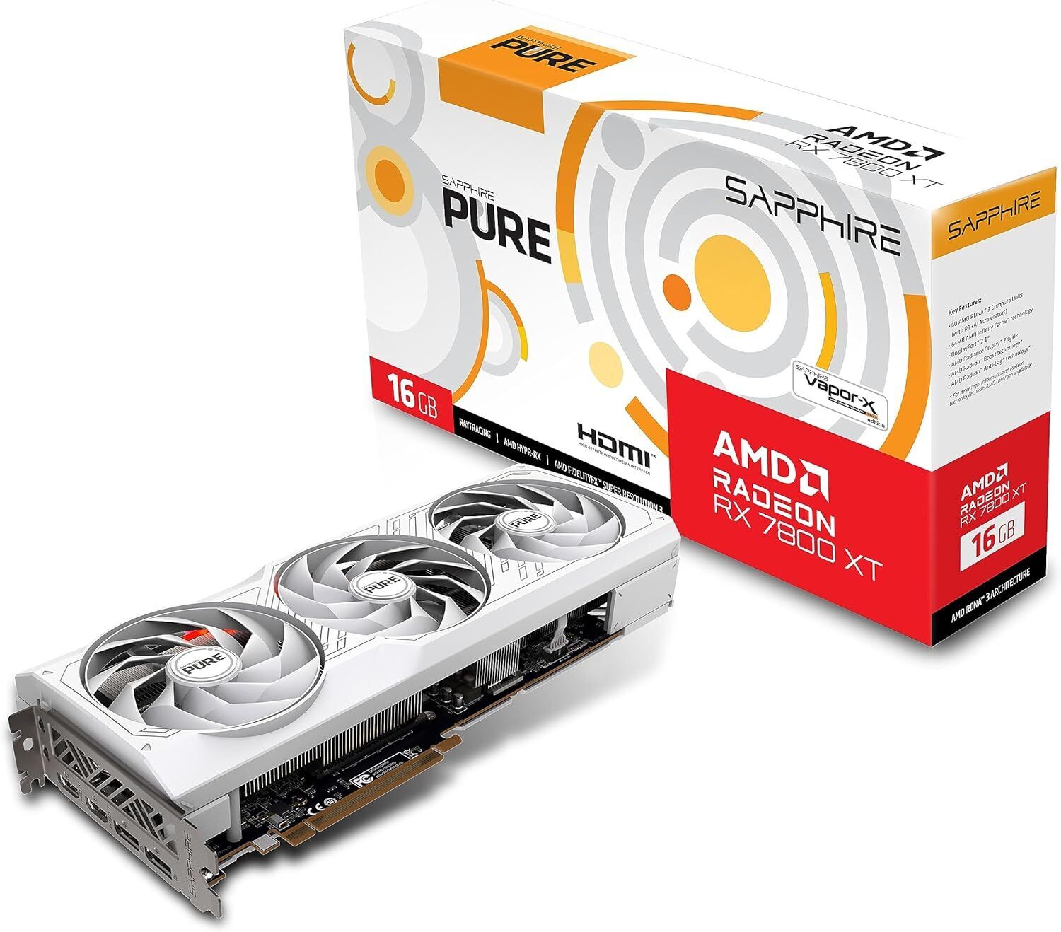 Sapphire Nitro+ AMD Radeon RX 7800 XT Gaming OC Grafikkort, Svart, 16 GB