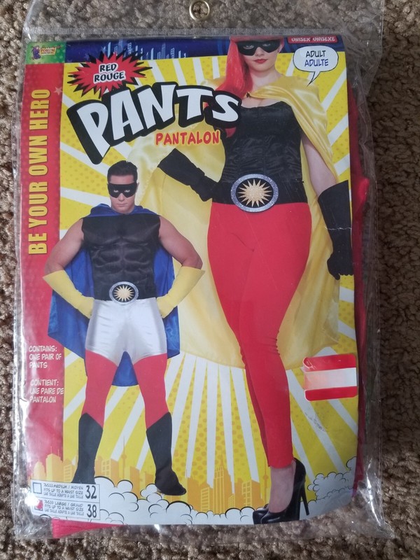 Unisex Red Pants (tights) Super Hero Costume Size Large (38) 100% Polyester