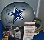 MEL RENFRO SIGNED 2 BAR FULL SIZE REPLICA HELMET DALLAS COWBOYS HOF 76 SB JSA