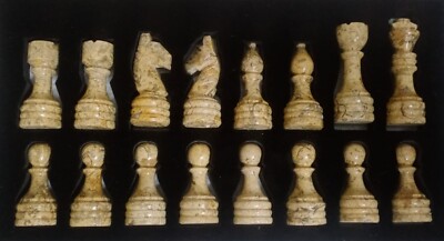 Korallenstein Ersatz-Schachfiguren-Set (16 Stk) für 30-38 cm Marmor/Onyx Brett