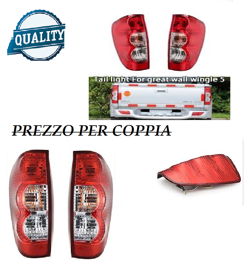 2 x FARO FANALE POSTERIORE PER GREAT WALL STEED 5 PICK UP STOP FANALINO