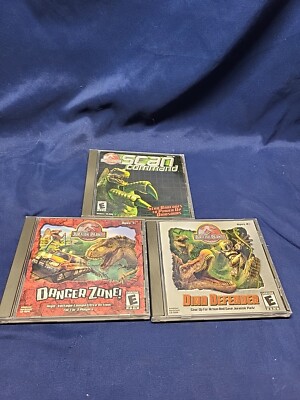 Jurassic Park Pc Game Lot Of 3 Danger Zone, Dino Defender,  Scan Command
