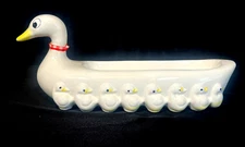 Mother Duck & Ducklings Ceramic Cracker Dish Candy 1980's Farmhouse Cottage Core