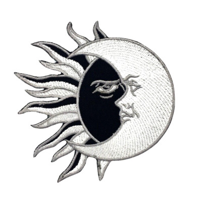 Sonne Mond Patch Himmlische Astrologie Liebe Frieden Yin Yang bestickt Bügelbild aufnähen 