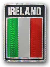 IRELAND PRISMATIC REFLECTIVE FLAG STICKER DECAL - NEW - FREE SHIPPING