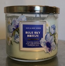 14.5 Ounce Bath And Body Works 3 Wick Scented Candle Blue Sky Breeze