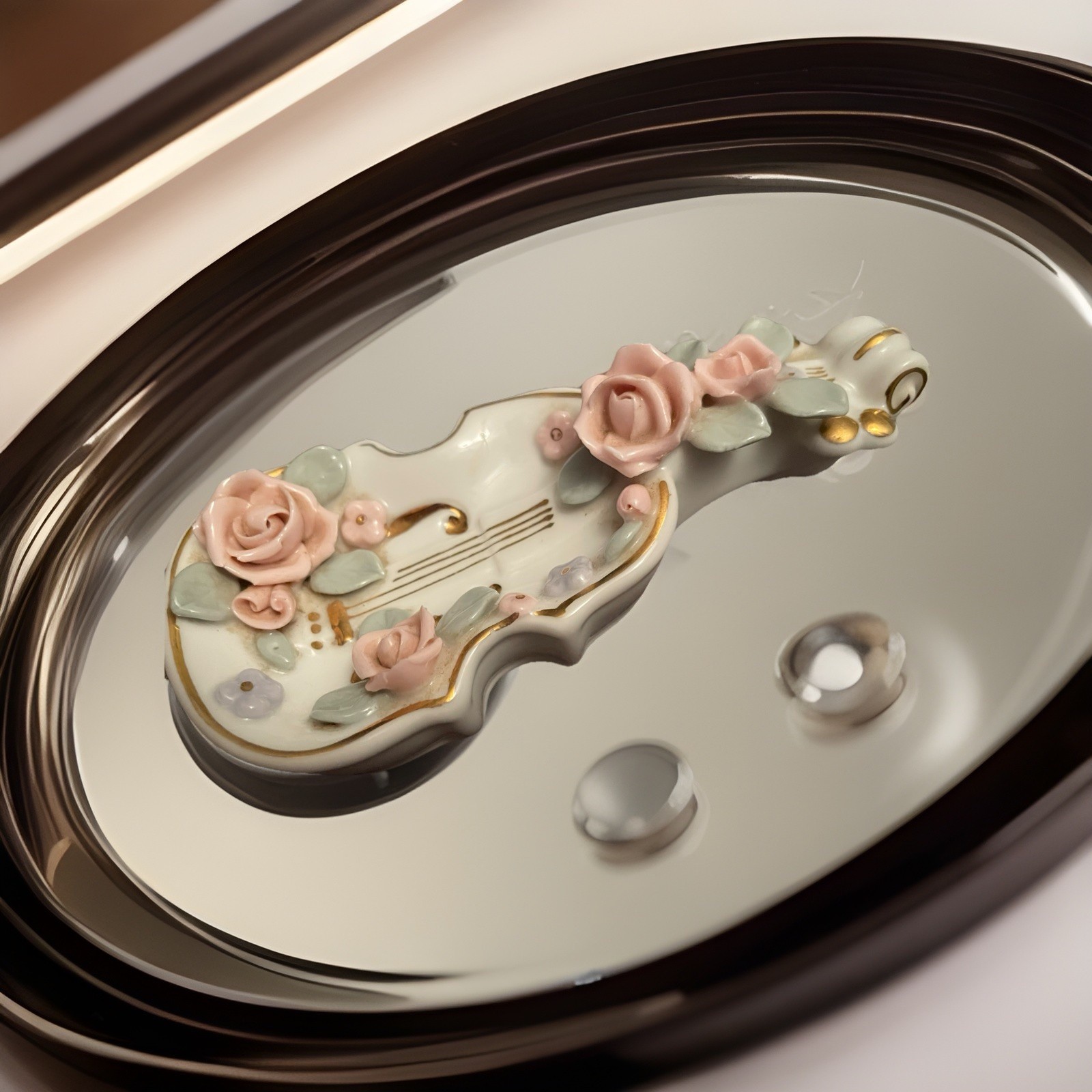 Lefton Porcelain Cello Violin Wall Hanger Or Jewelry Dish From Japan
