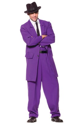 Brand New 1940's Zoot Suit Adult Costume (Purple)
