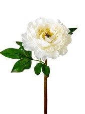 Artificial white with a hint of pink peony stem - REAL TOUCH