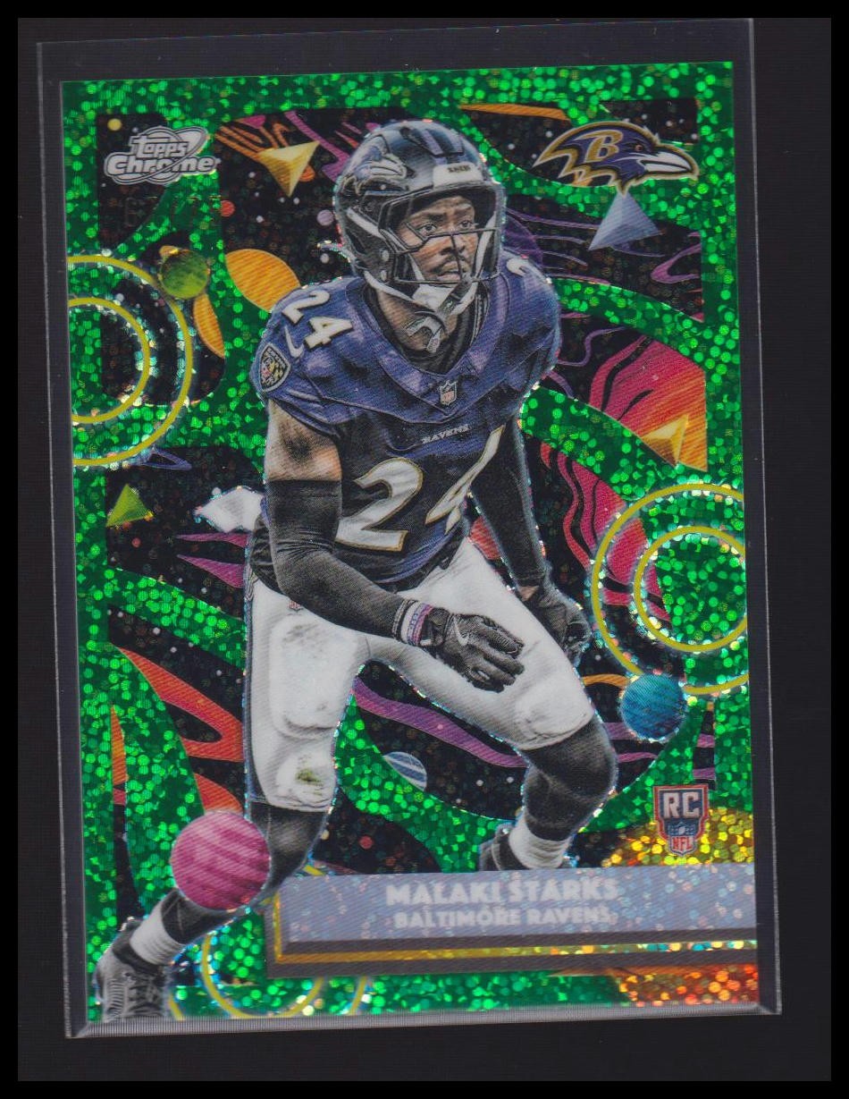 2025 Topps Chrome Cosmic #107 Malaki Starks Green Space Dust Refractor #/75