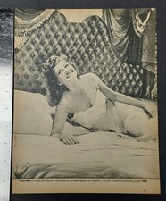 RITA HAYWORTH Magazine Clipping in Negligee on Bed From "Pal Joey" Ernie Kovacs