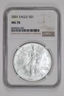 2001 SILVER AMERICAN EAGLE NGC MS70 SPOT FREE