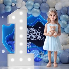 4FT Marquee Numbers 1, Large Light up Numbers 1 for 1st Birthday Decorations,...