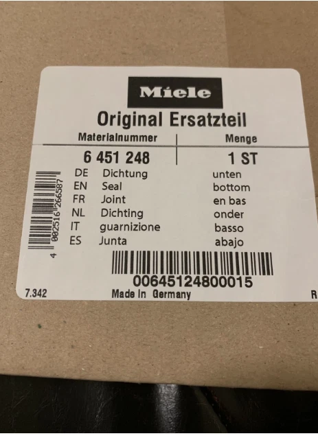 Miele Dishwasher ~ Bottom Door Seal 6451248 ~ Tested Genuine OEM - Image 2 of 2