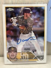 Matthew Batten 2023 Topps Chrome Rookie Auto RC #RA-MBA San Diego Padres Card