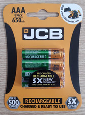 JCB AAA Rechargeable Batteries 650mAh High Capacity Pre-Charged
