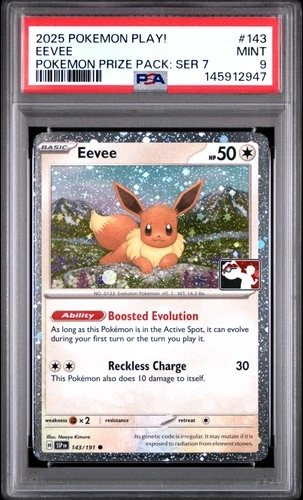 2025 POKEMON PLAY! POKEMON PRIZE PACK: SERIES 7 #143 EEVEE PSA 9