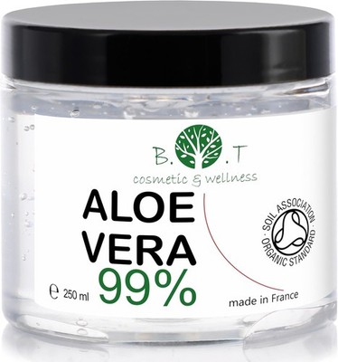 Bio Aloe Vera Gel 100% Natur 250 ml (1er Pack), Transparent 