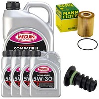 MotoröL Filter Set 5W-30 Plus Meguin 9 Liter + Schraube FüR Mercedes E-Klasse