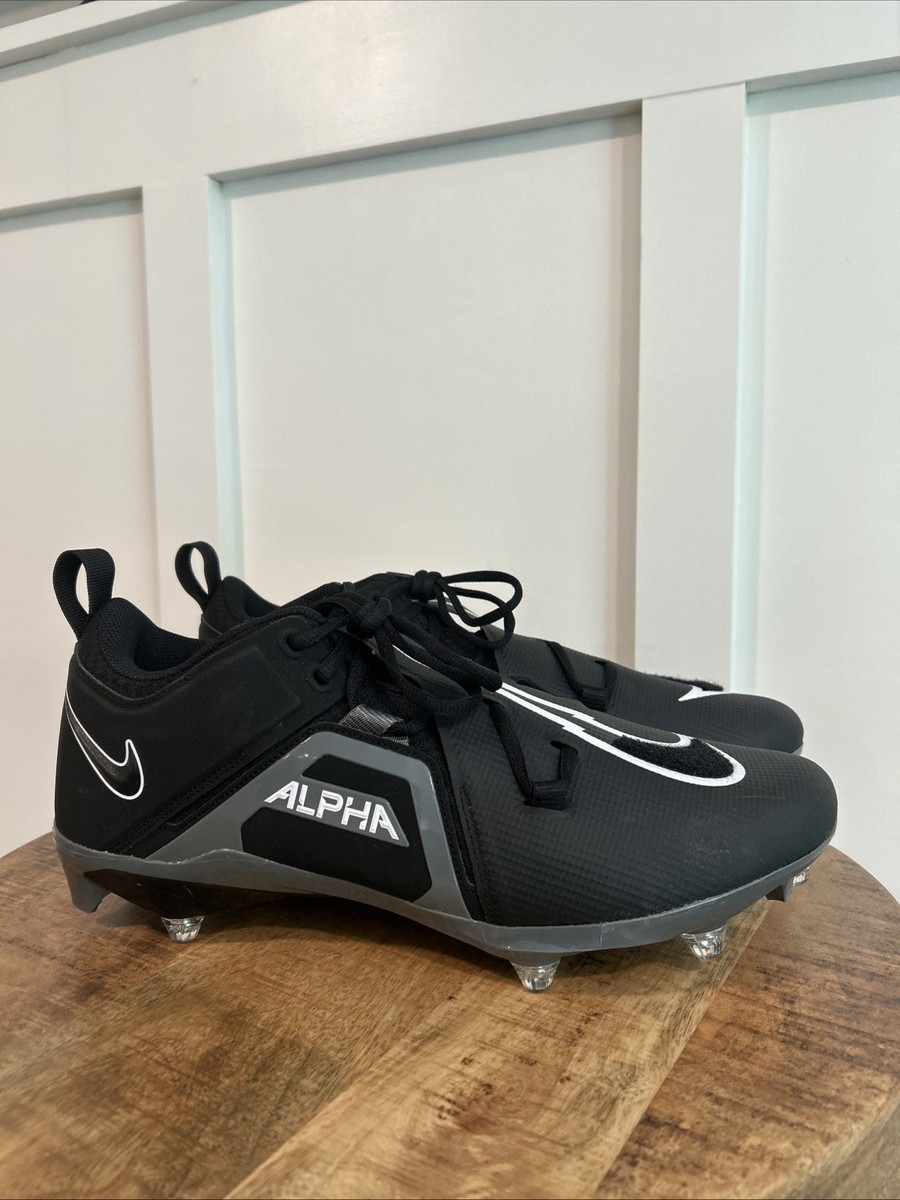 Size 13 Wide—Nike Alpha Menace Pro 3 Low Black Grey Detachable