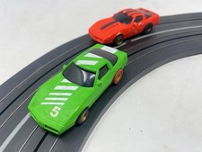 Two Vintage Rare Tyco Neon Chevy Corvette Slot Cars Magnum 440 Chasis - Running