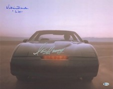 WILLIAM DANIELS DAVID HASSELHOFF AUTOGRAPH SIGNED KNIGHT RIDER 16x20 BECKETT BAS